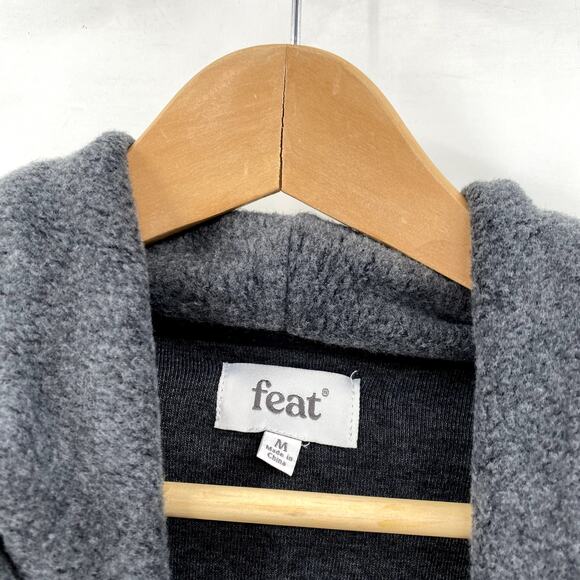 feat M dark gray inside out sweatshirt hoodie - Picture 3 of 6